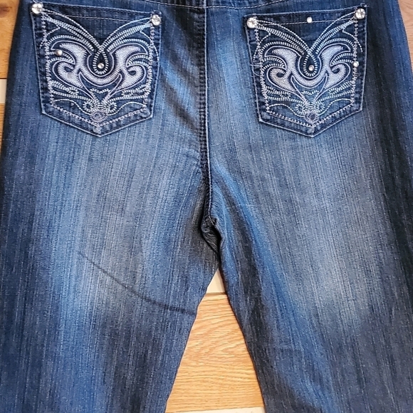Earl Jeans Embellished Pockets Sz. 8 Blue Jeans - Picture 2 of 12